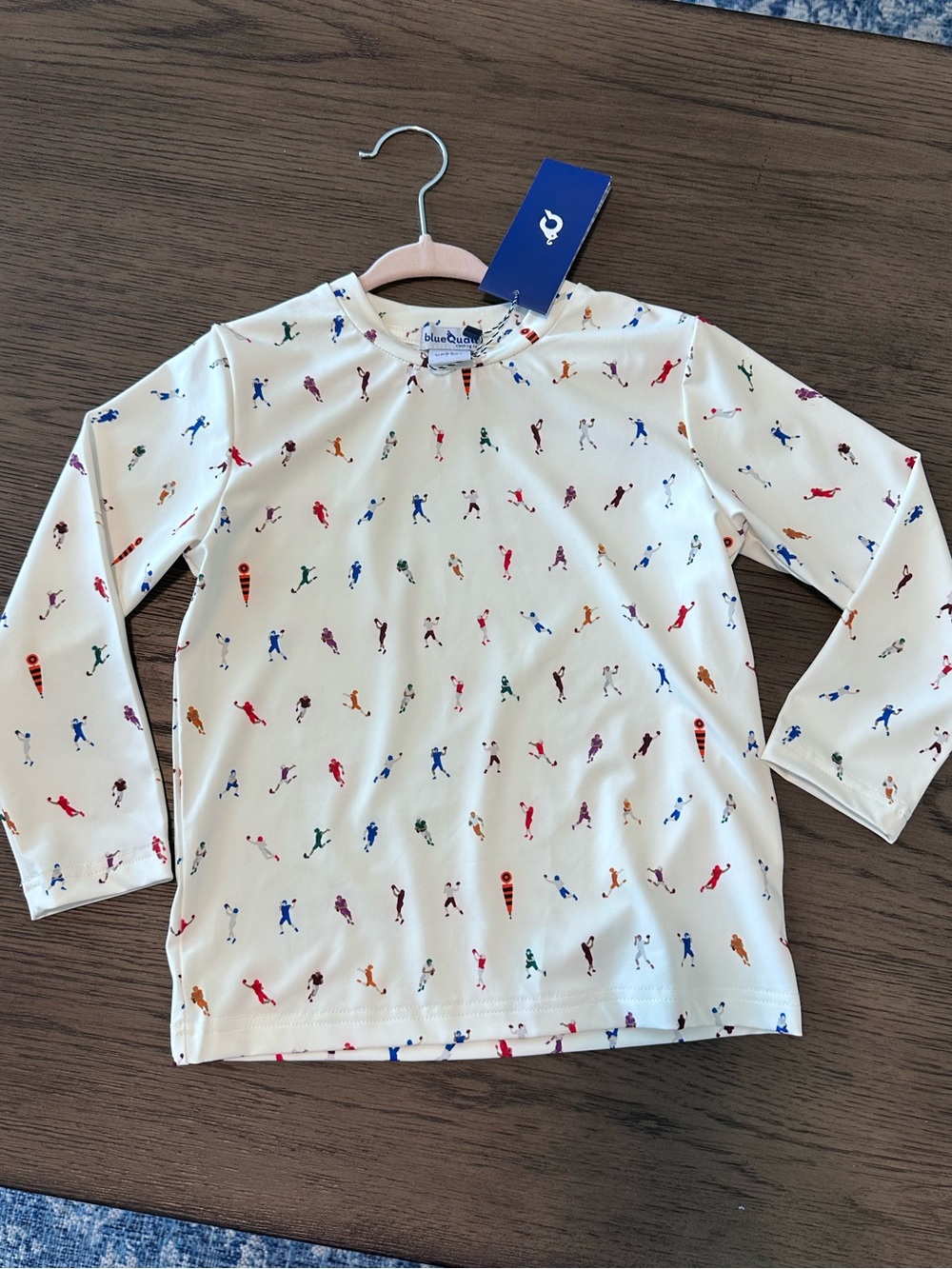 Blue Quail Kids Cream Long-Sleeve football Tee